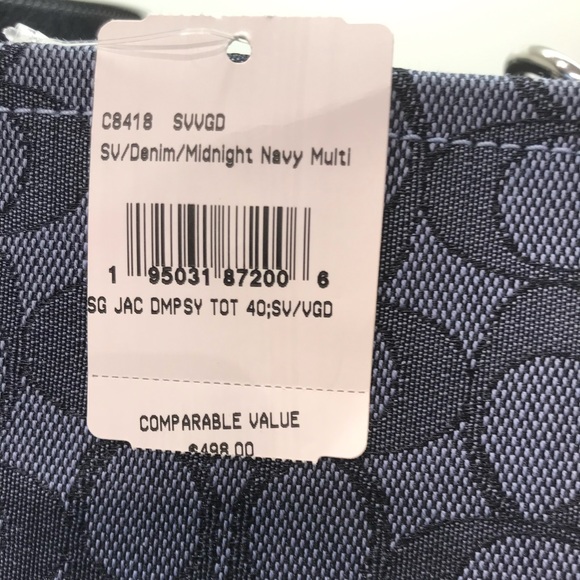 NWT Coach C8418 Dempsey Tote 40 In Signature Jacquard With Stripe - Picture 8 of 9